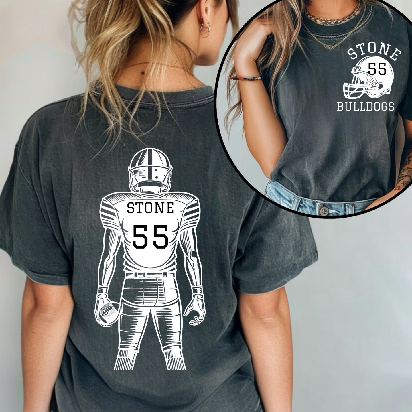 * CUSTOM * FOOTBALL / FRONT & BACK