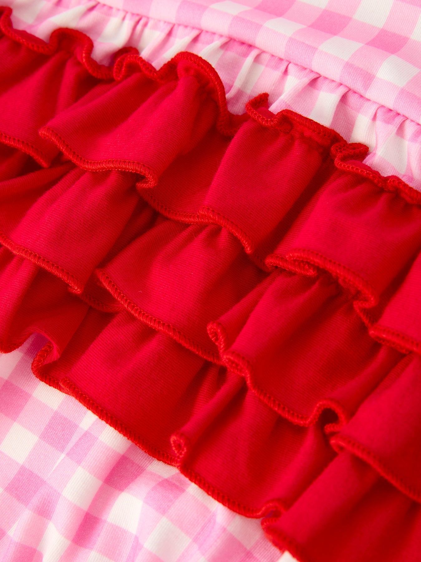 Valentine Pink Plaid Baby Girls Romper with Horse & Heart Smocking