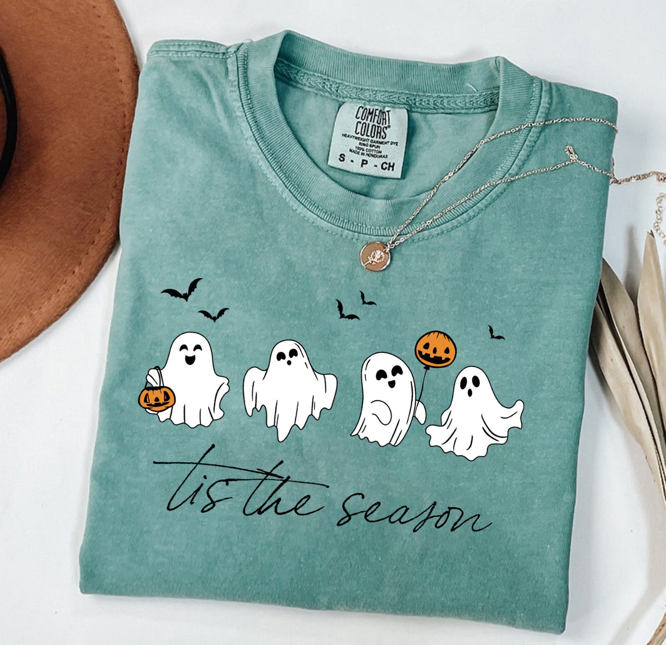 Comfort Colors Sea Foam Tis The Season Ghosts