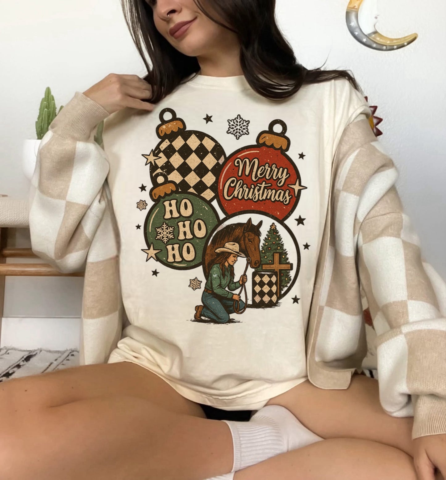 Praying Christmas Cowgirl