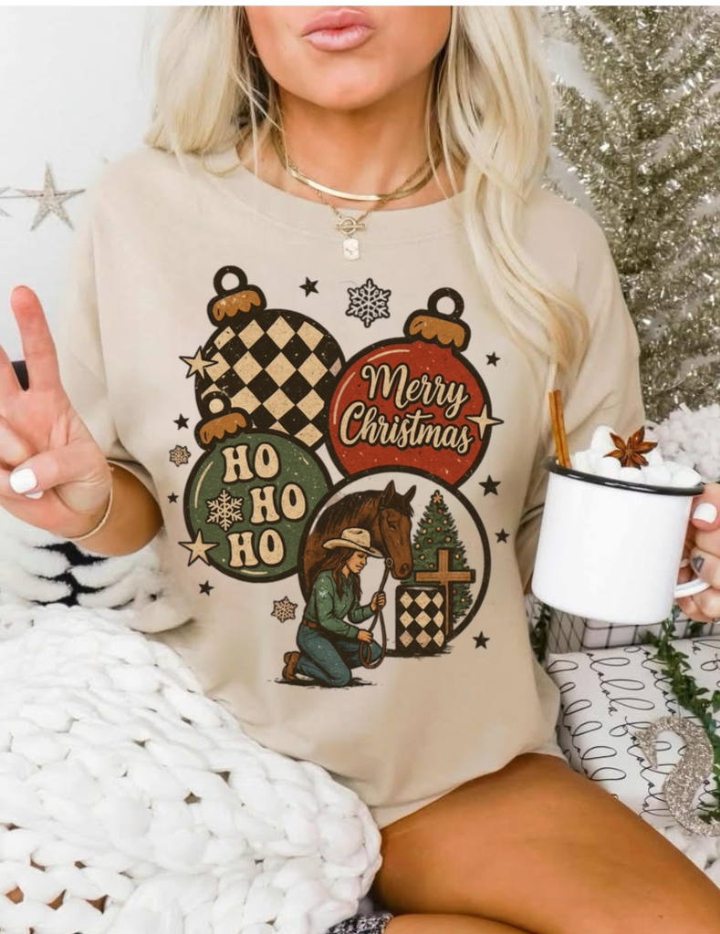 *DTF TRANSFER ONLY* Praying Christmas Cowgirl