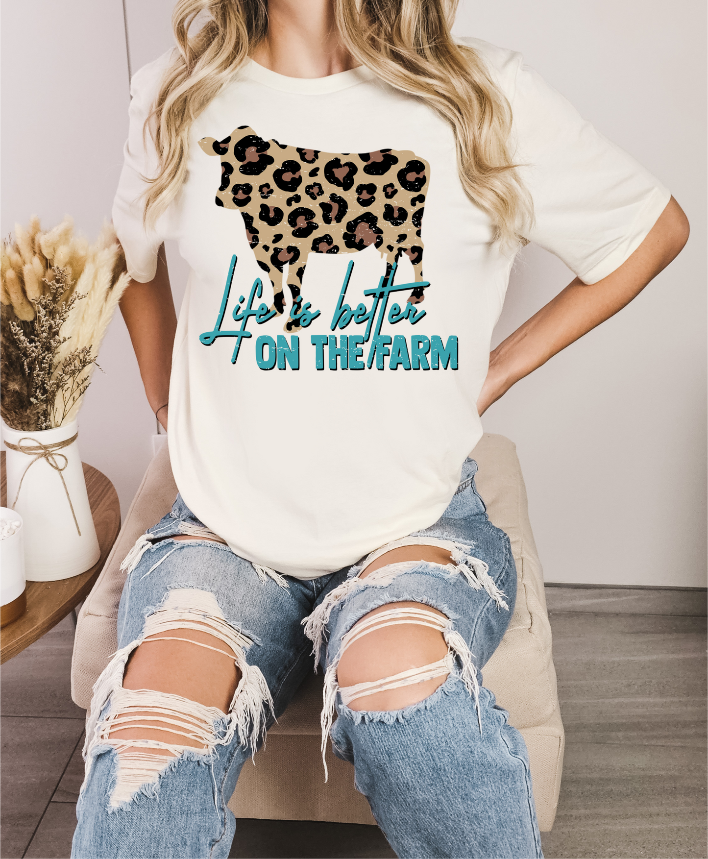 Life on the farm leopard heifer DTF TRANSFER