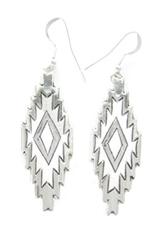 Sterling Silver Aztec Earrings