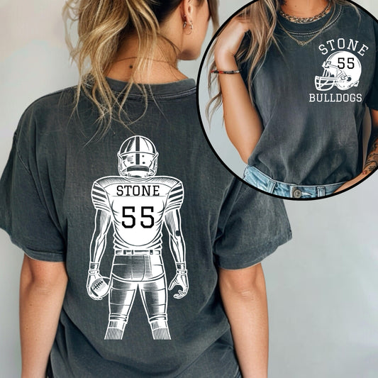 * CUSTOM * FOOTBALL / FRONT & BACK