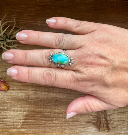 Ring- size 9 - Sonoran Gold Turquoise & Sterling Silver