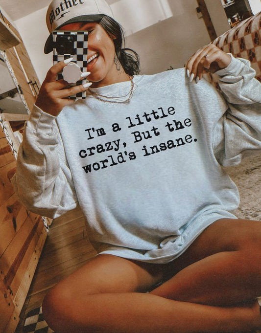 IM A LITTLE CRAZY BUT THE WORLDS INSANE *DTF TRANSFER*
