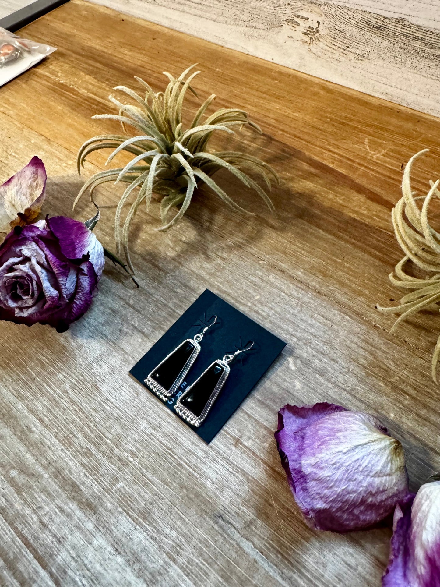 Sterling Silver Pearl & Black Onyx Dangle Earrings