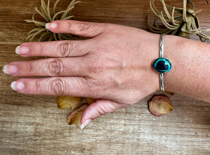 Blue Moon Turquoise Cuff – Sterling Silver, Stamped D&D
