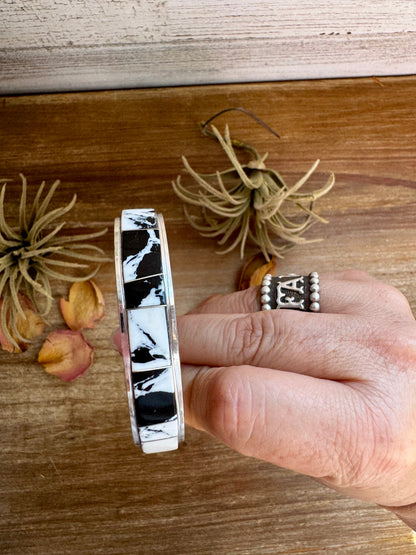 White Buffalo Cuff – Sterling Silver – SF Stamp by Steve Francisco