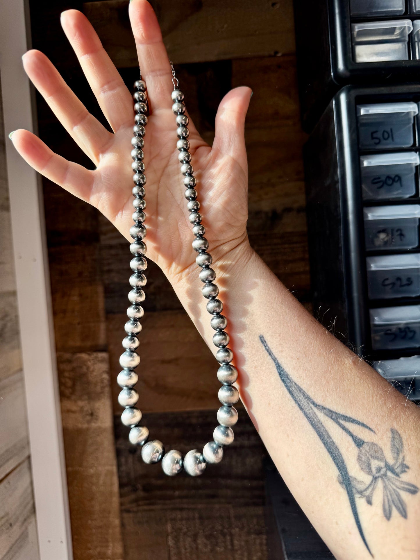 20 1/2 inch 8 to 14 mm Sterling Silver Pearls Necklace