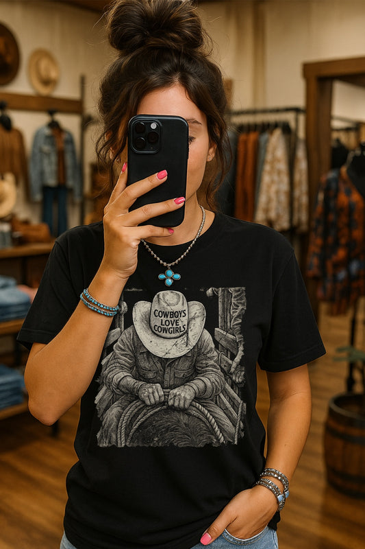 Cowboys Love Cowgirls Rodeo Western Shirt – Graphic Tee, Long Sleeve & Crewneck