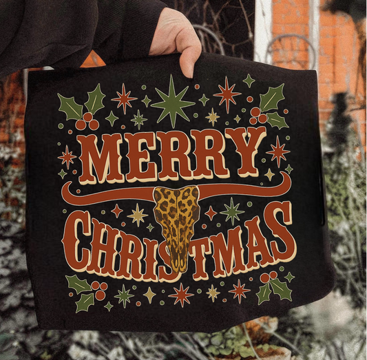 Leopard Longhorn Merry Christmas