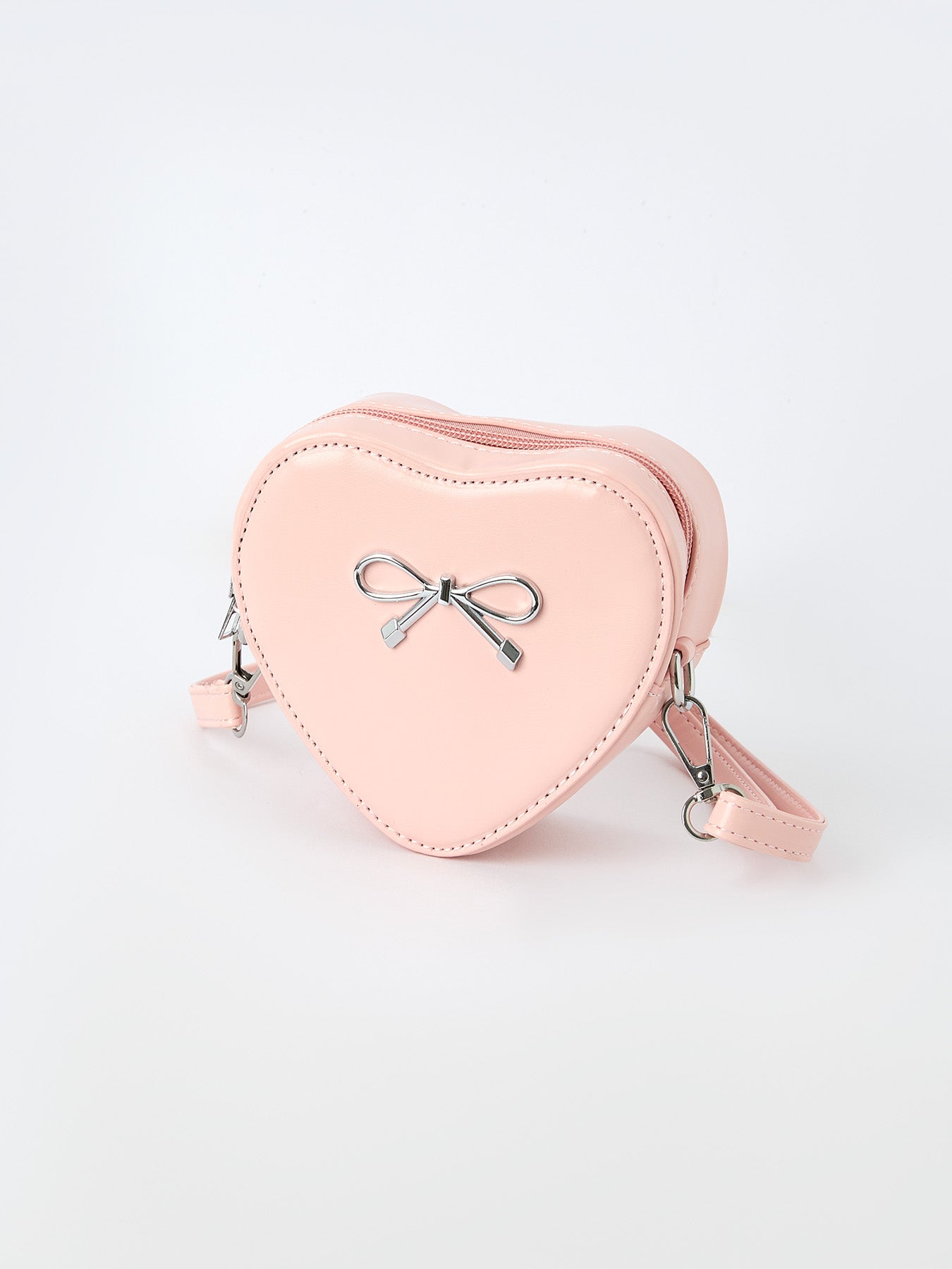 Christmas and Valentine's Sweet Heart-Shaped Crossbody Girls Bag with Bow
