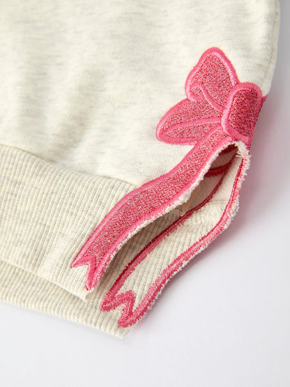 Girls Fall Outfit – FAITH Letter Sweatshirt and Pink Tulle Skirt Set