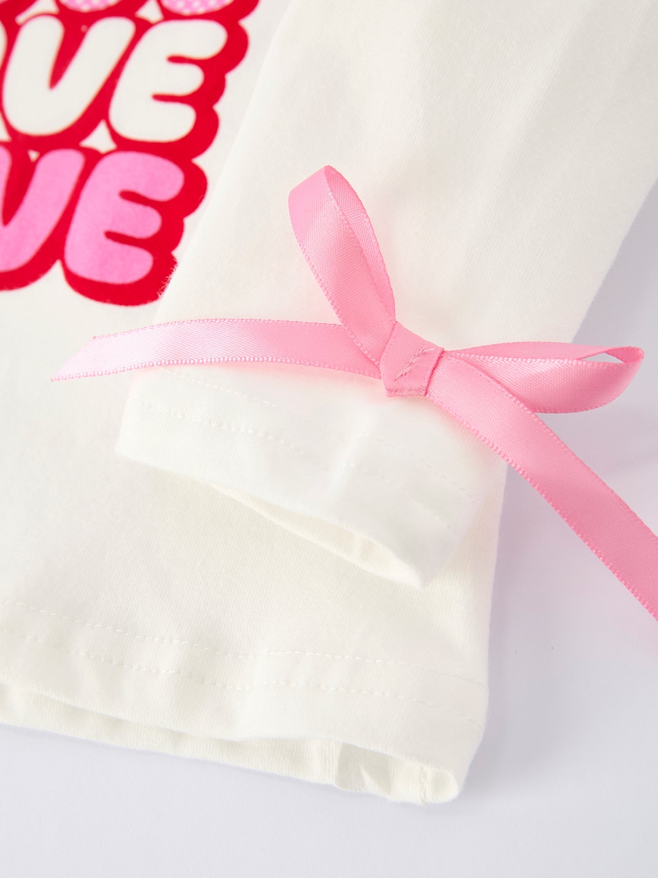 Valentine's Day Love Print Top + Girls' Tulle Skirt Set