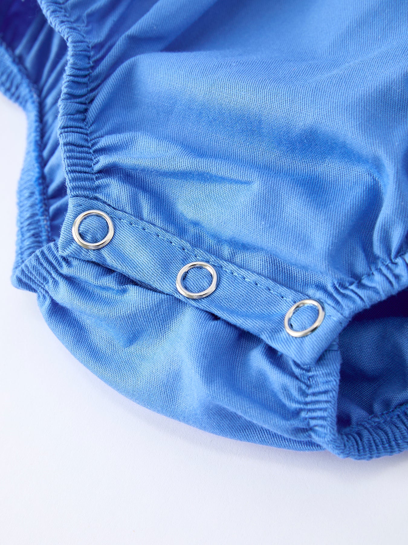 Valentine's Day Baby Girl Heart Applique Blue Romper