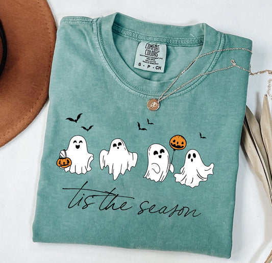 Comfort Colors Sea Foam Tis The Season Ghosts