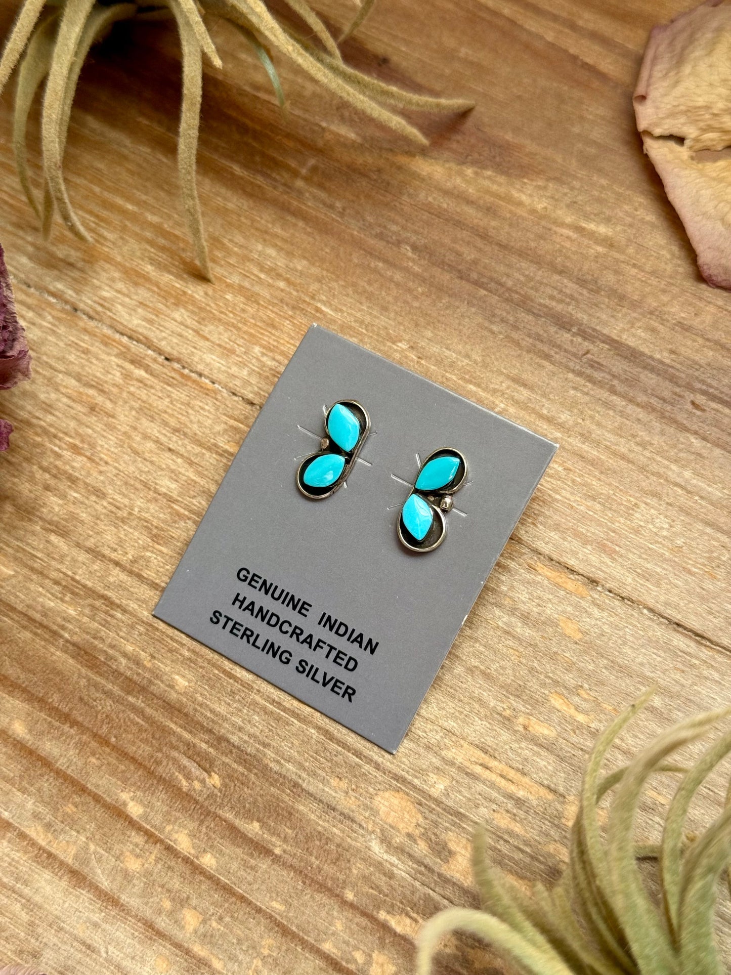 Sterling Silver Kingman Turquoise Stud Earrings