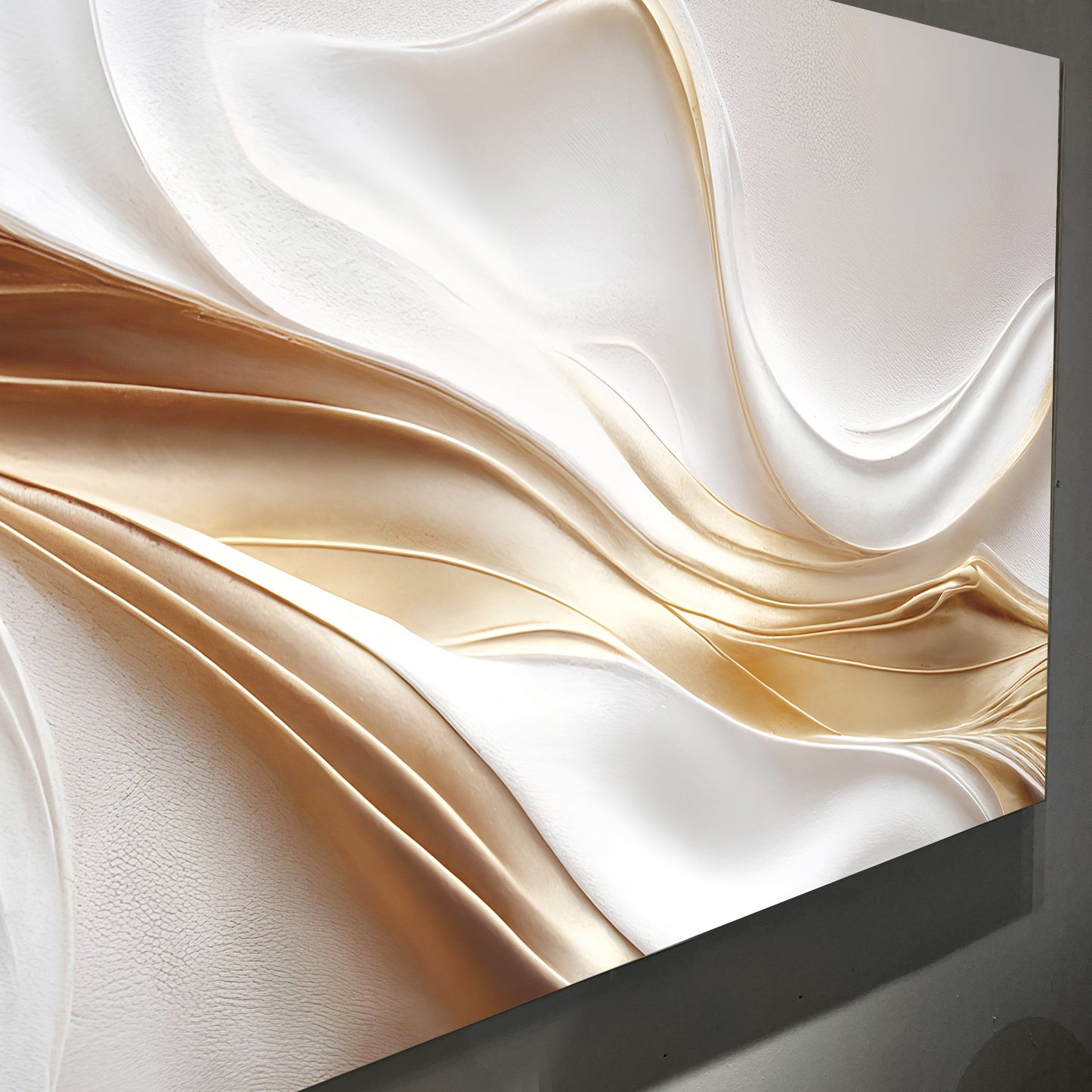 White and Gold Abstract Wall Art