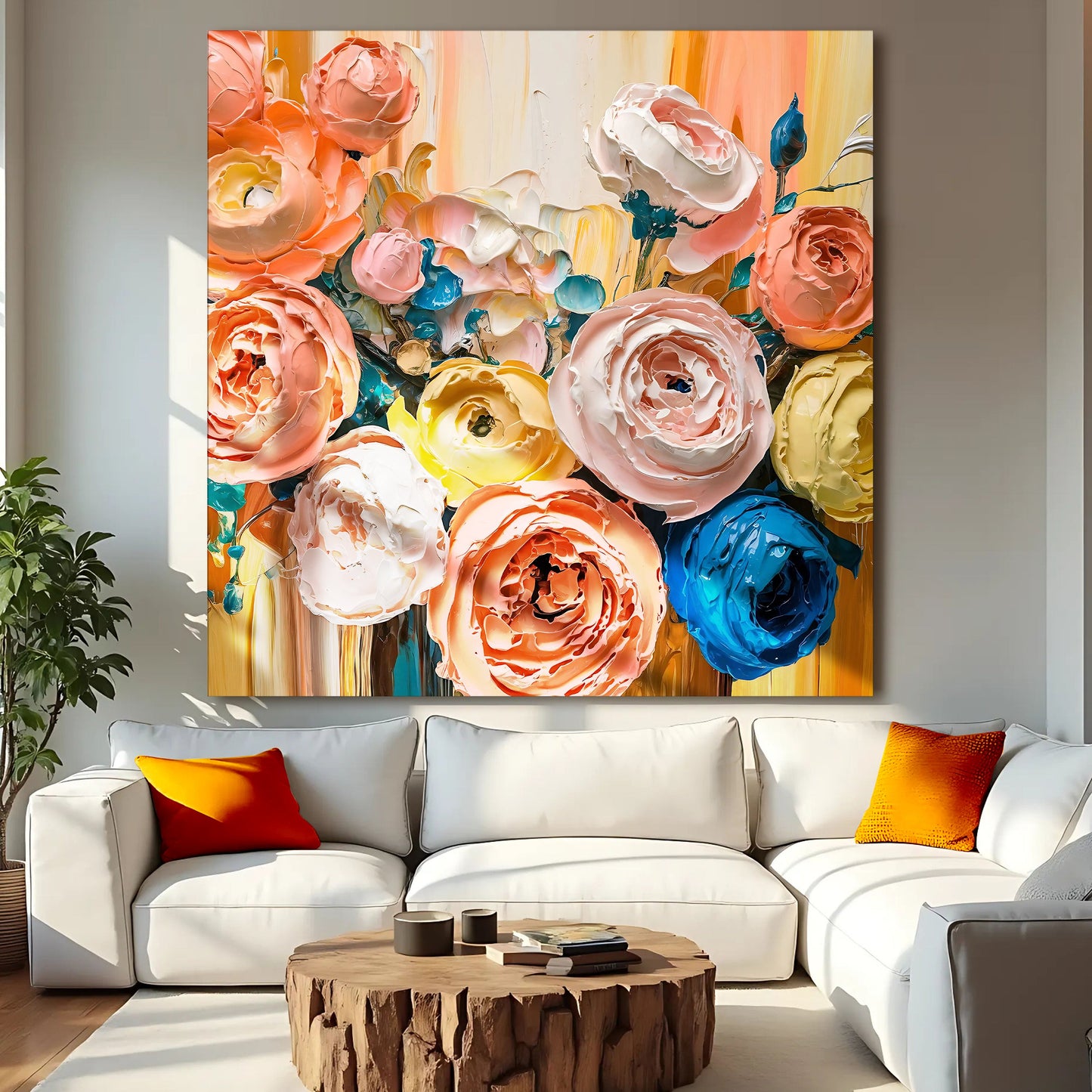 Blooming Bouquet Impasto Wall Art