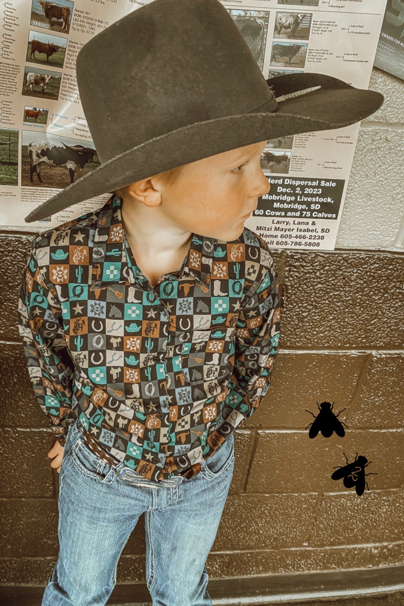 CHECK YER COWBOY L/S [KIDS] [SIZE 4 ONLY]