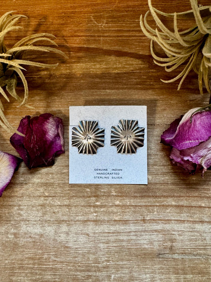 Square Cross Stud Earrings with Horse Head