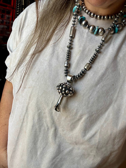 Giant Blossom Pendant – Sterling Silver – Native Made