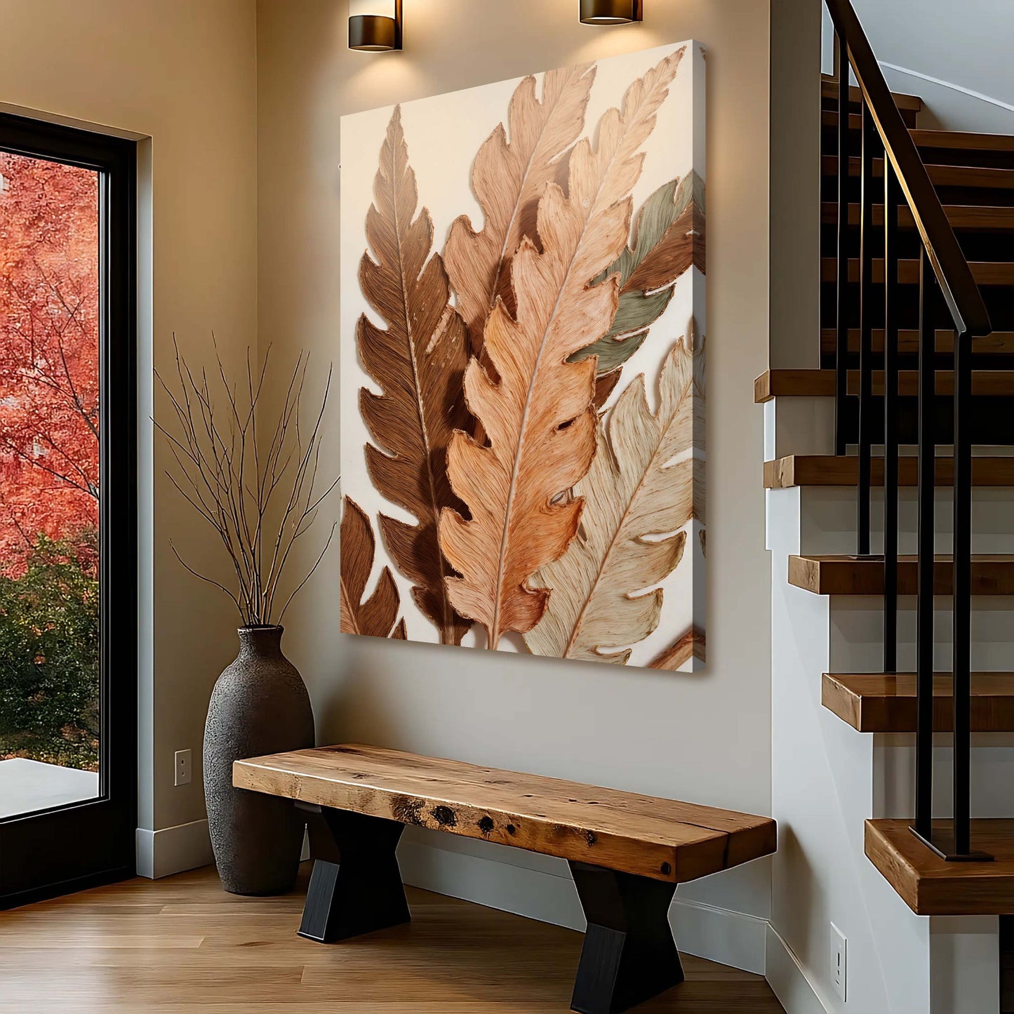 Abstract Autum Leaves Wall Art