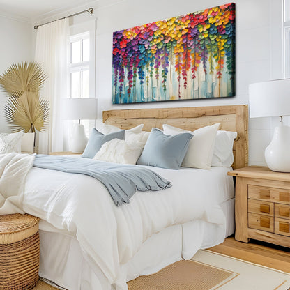 Cascade of Colors Impasto Wall Art