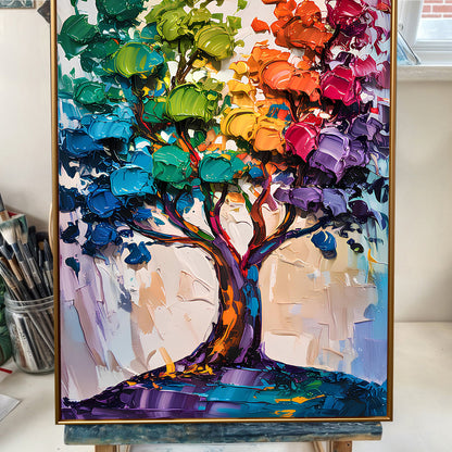 Rainbow Tree Abstract Wall Art