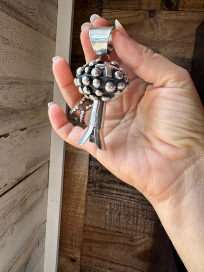 Giant Blossom Pendant – Sterling Silver – Native Made