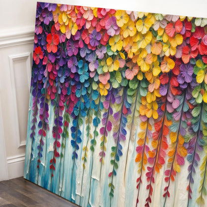 Cascade of Colors Impasto Wall Art