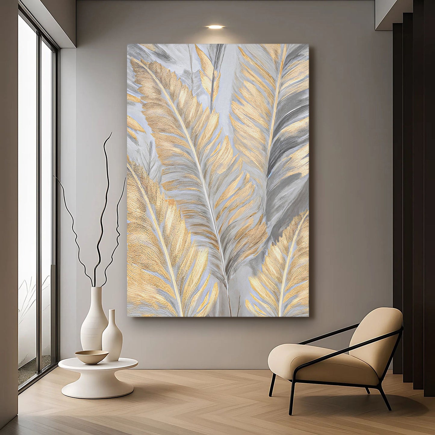 Luxury Gold and Silver Leaf Wall Art