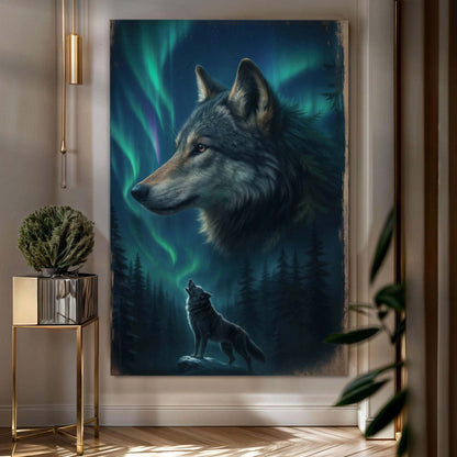Wolf Double Exposure Wall Art IV