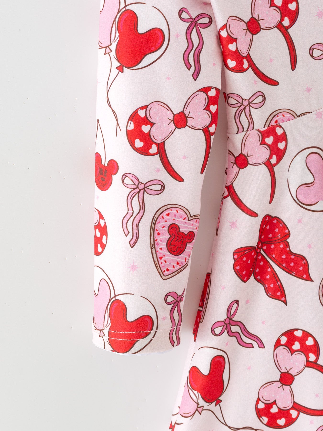 Toddler Girls Valentine Party Dress –Bow Heart Print Outfit
