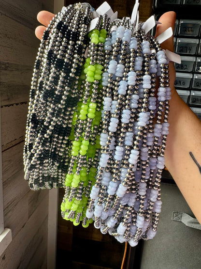 Jade Dye Green & Sterling Silver Pearl Necklace – 21 ¾” Plus Extender