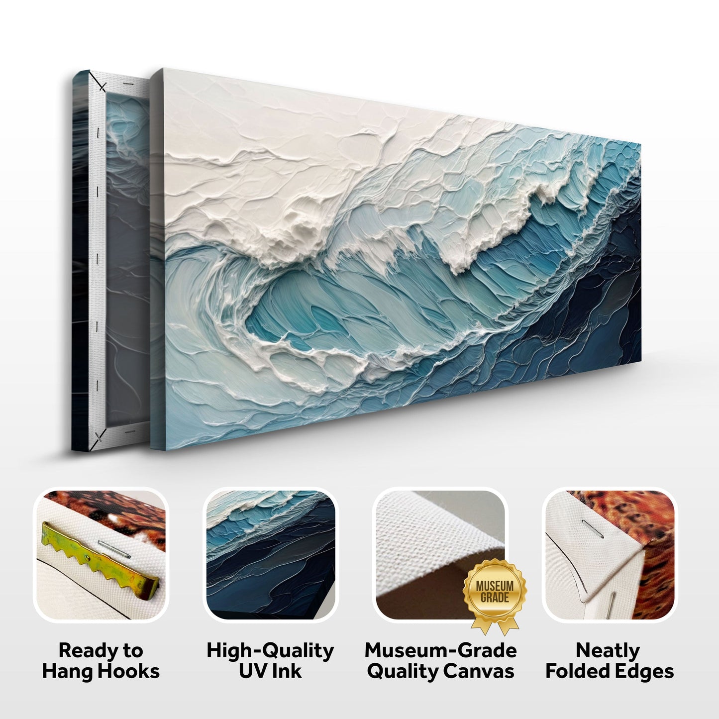 Ocean's Embrace Seascape Impasto Wall Art