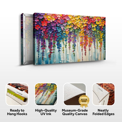 Cascade of Colors Impasto Wall Art