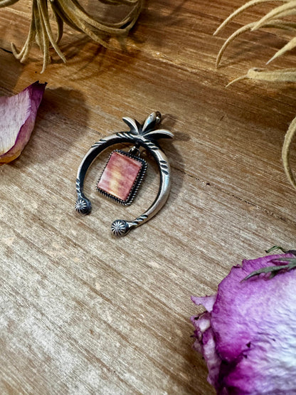 Naja Pendant with Purple Spiny Oyster & Yellow Tint – Sterling Silver – Native Made by MC