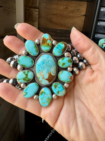 Princess Sonoran Turquoise Necklace – Emerson Thompson, Native Made, Sterling Silver