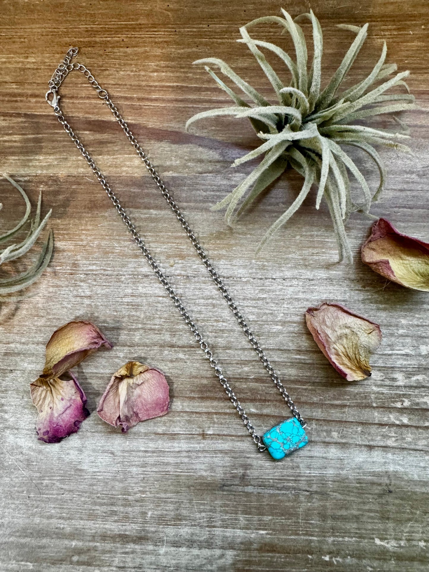 16 inch long necklace and turquoise Variscite