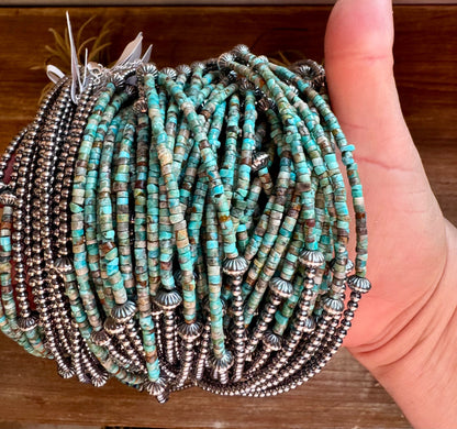 Blue-Green Turquoise Heishi Choker – 14"