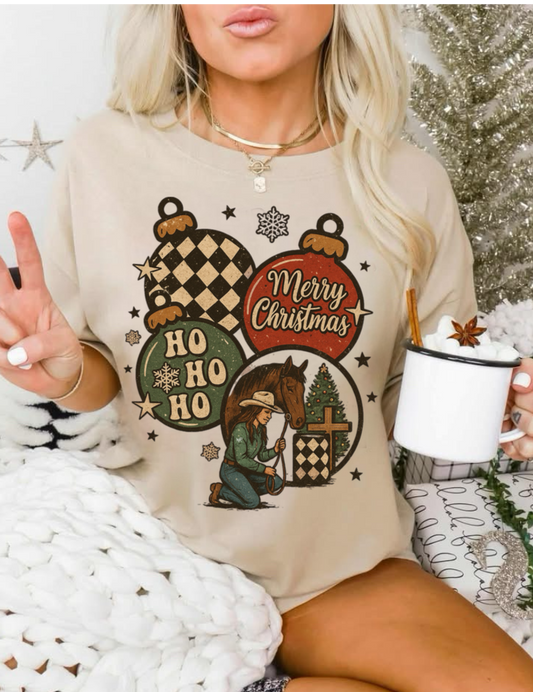 *DTF TRANSFER ONLY* Praying Christmas Cowgirl