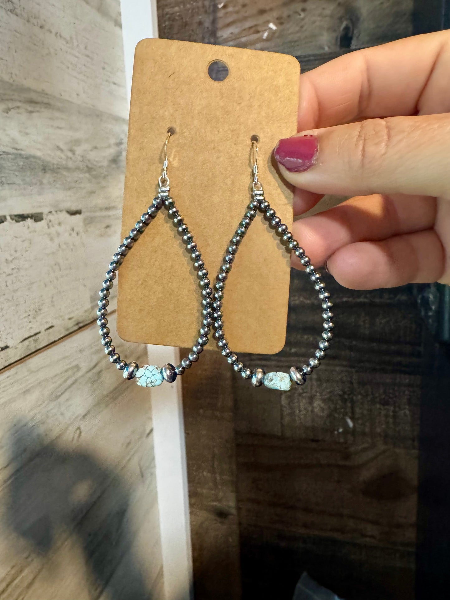 Golden Hill Turquoise Teardrop Earrings – Sterling Silver