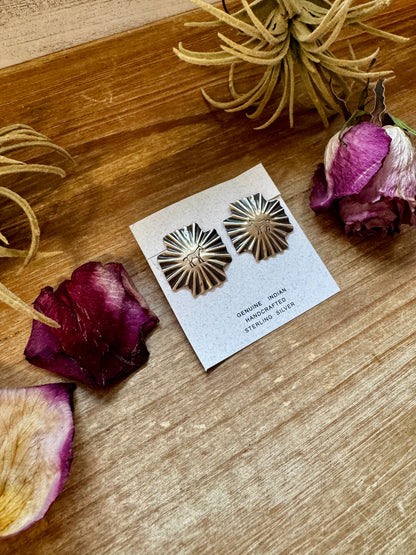 Square Cross Stud Earrings with Horse Stamp – Sterling Silver