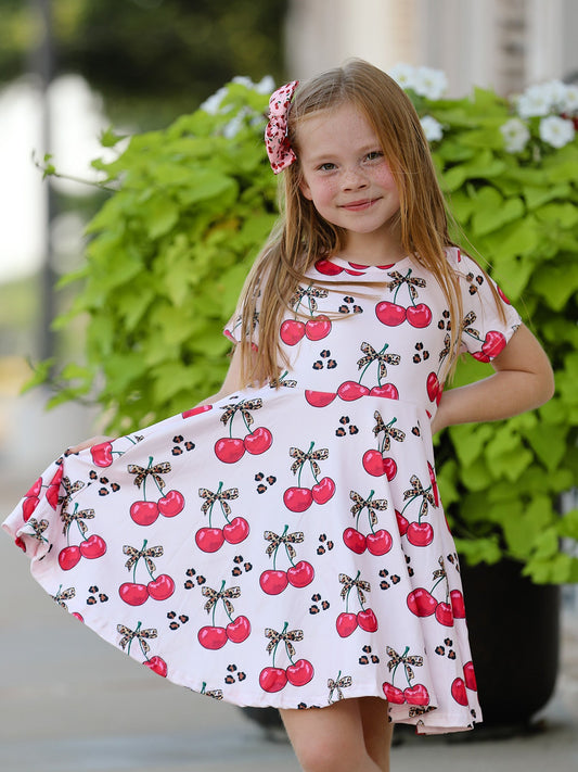 Cherry Milk Silk Girls Dress