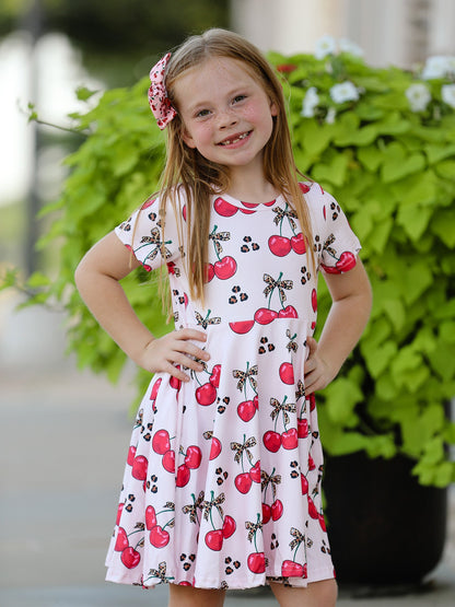 Cherry Milk Silk Girls Dress