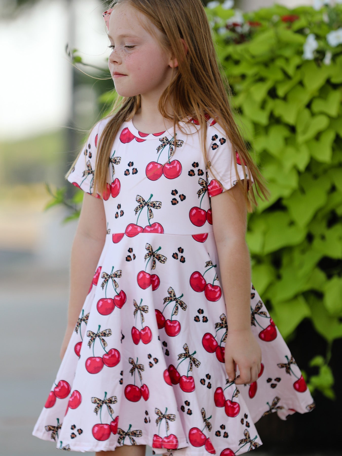 Cherry Milk Silk Girls Dress