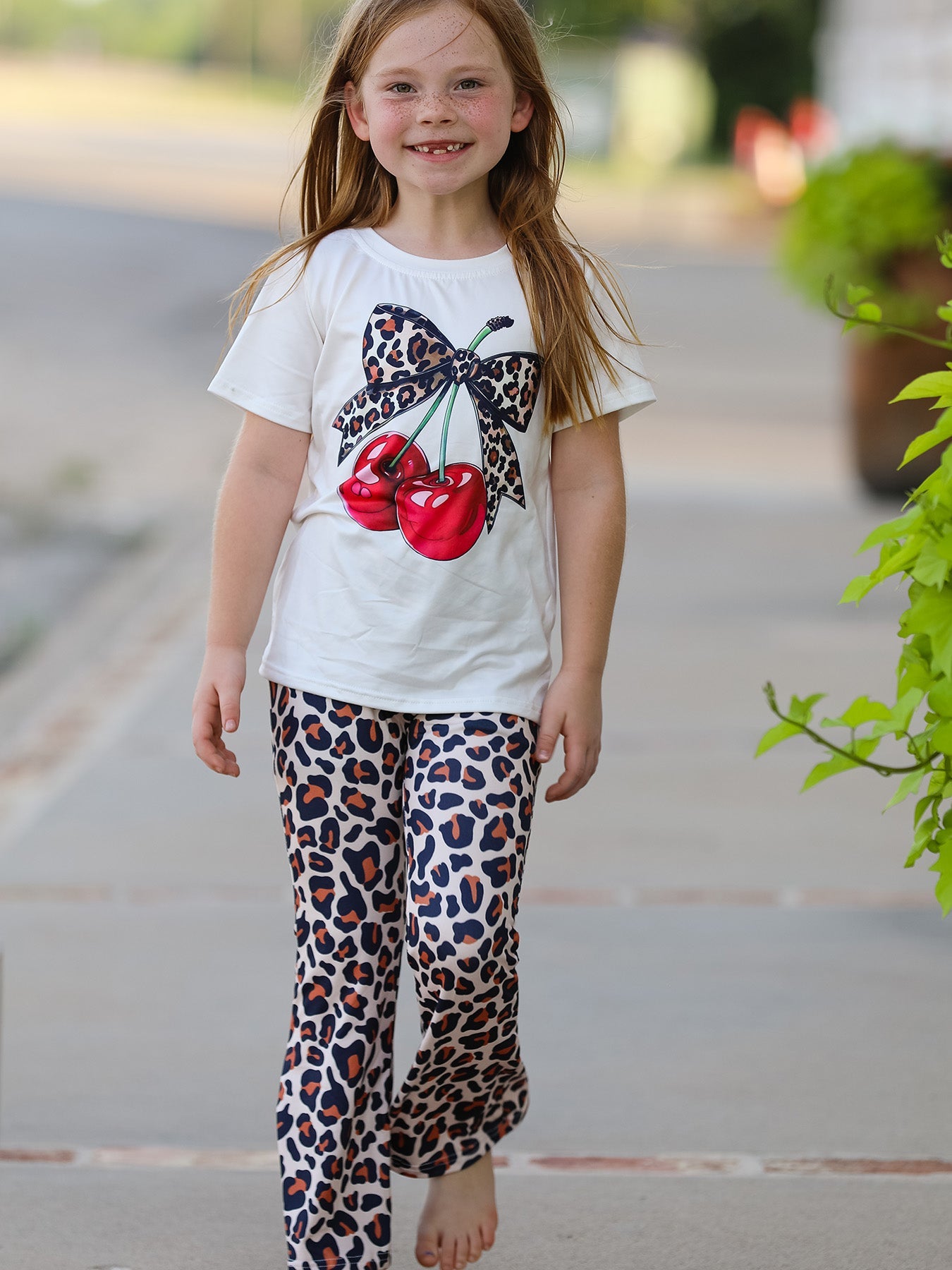 Cherry Leopard Girls Set