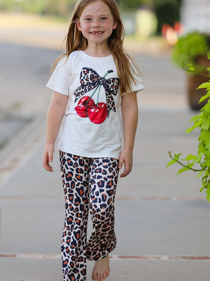Cherry Leopard Girls Set